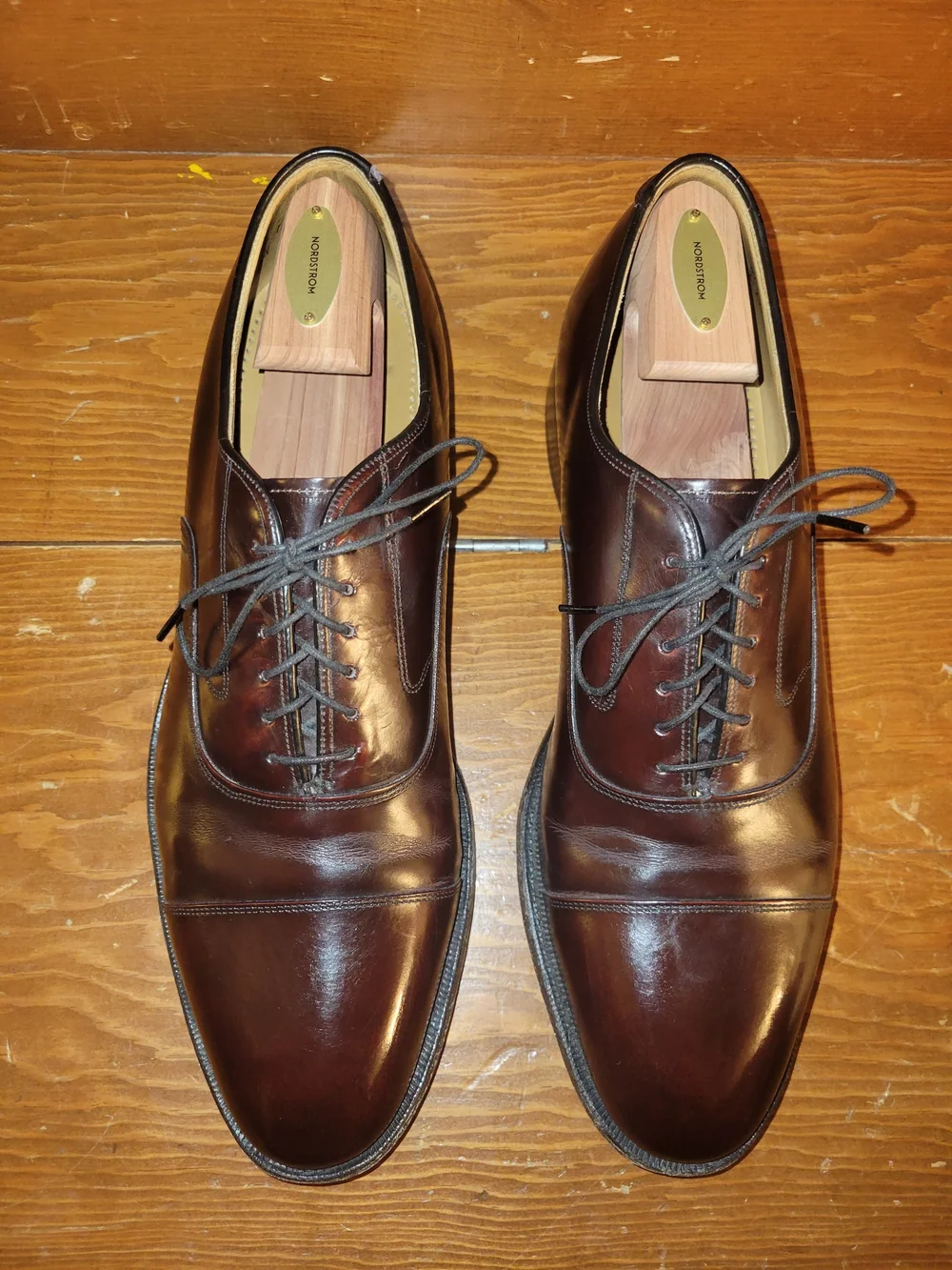 Johnston & Murphy Burgundy Cap-Toe Oxford Dress Shoes